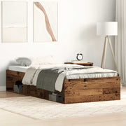 Bedframe 75x190 cm spaanplaat oud hout