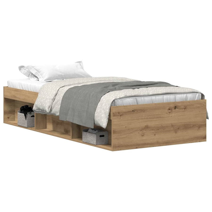 Bedframe zonder matras 75x190 cm spaanplaat ambachtelijk