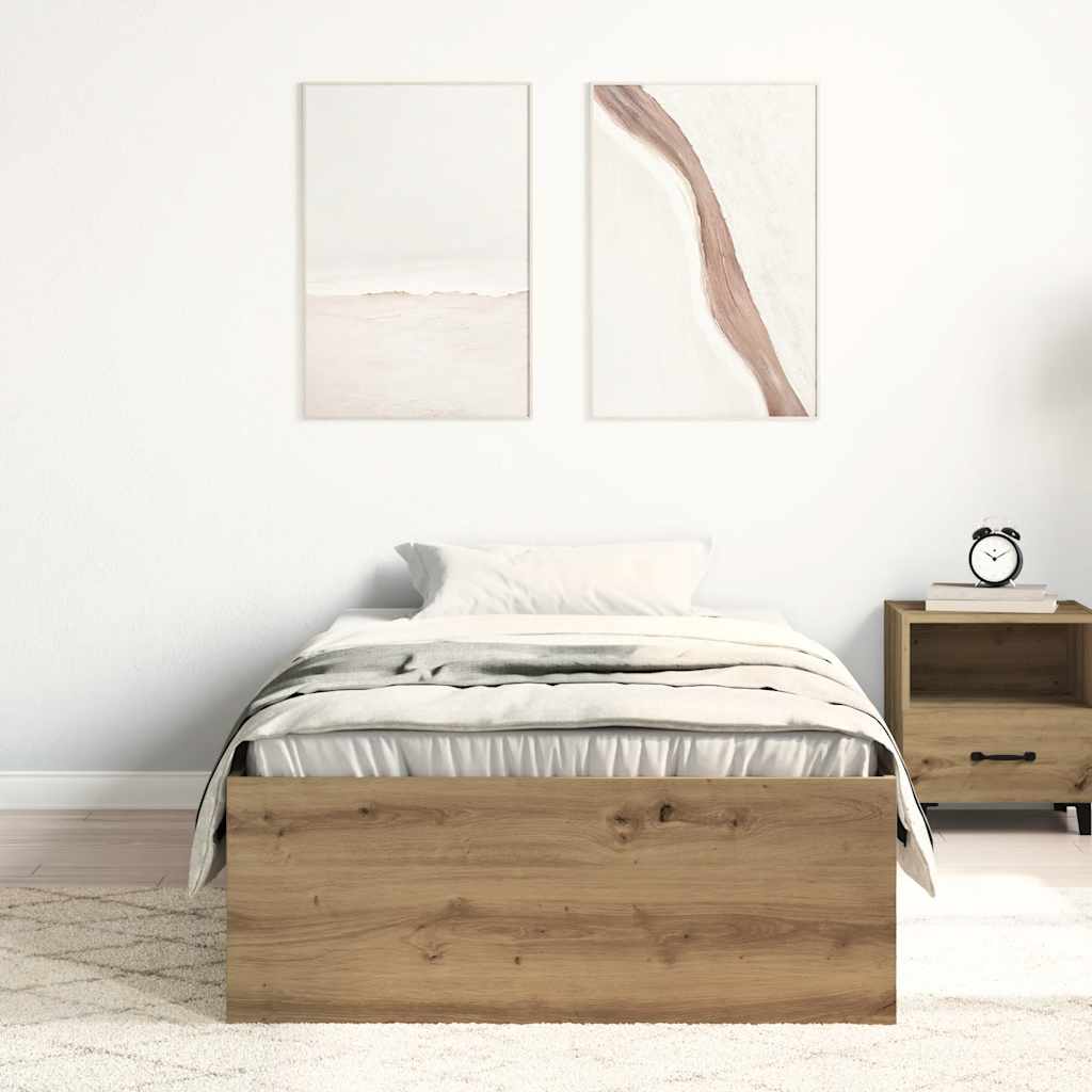 Bedframe zonder matras 75x190 cm spaanplaat ambachtelijk