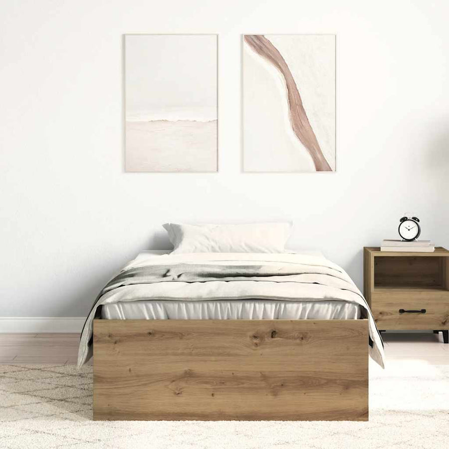 Bedframe zonder matras 75x190 cm spaanplaat ambachtelijk