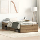 Bed frame without mattress 75x190 cm chipboard handcrafted