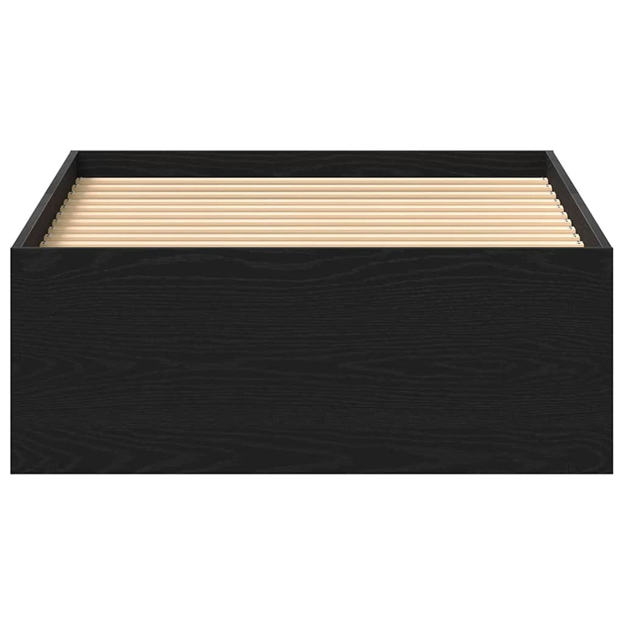 Bedframe zonder matras 75x190 cm spaanplaat zwart eikenkleurig