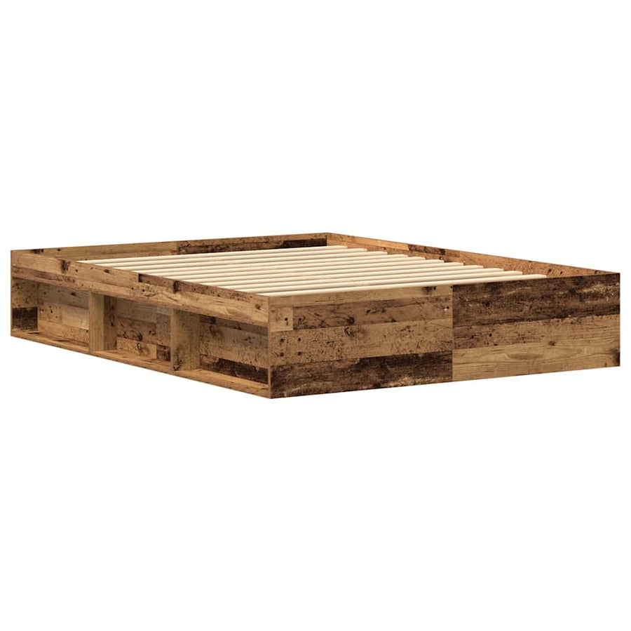 Bedframe zonder matras 150x200 cm bewerkt hout oud hout