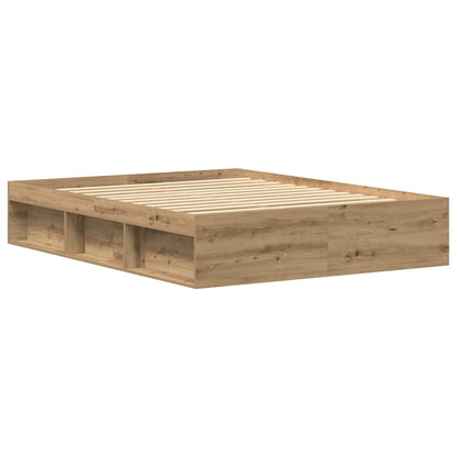Bedframe zonder matras spaanplaat artisanaal eikenkleurig