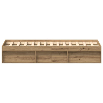 Bedframe zonder matras spaanplaat artisanaal eikenkleurig