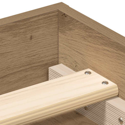 Bedframe zonder matras spaanplaat artisanaal eikenkleurig
