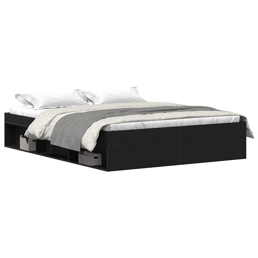 Bedframe zonder matras 150x200 cm bewerkt hout zwart eikenkleur