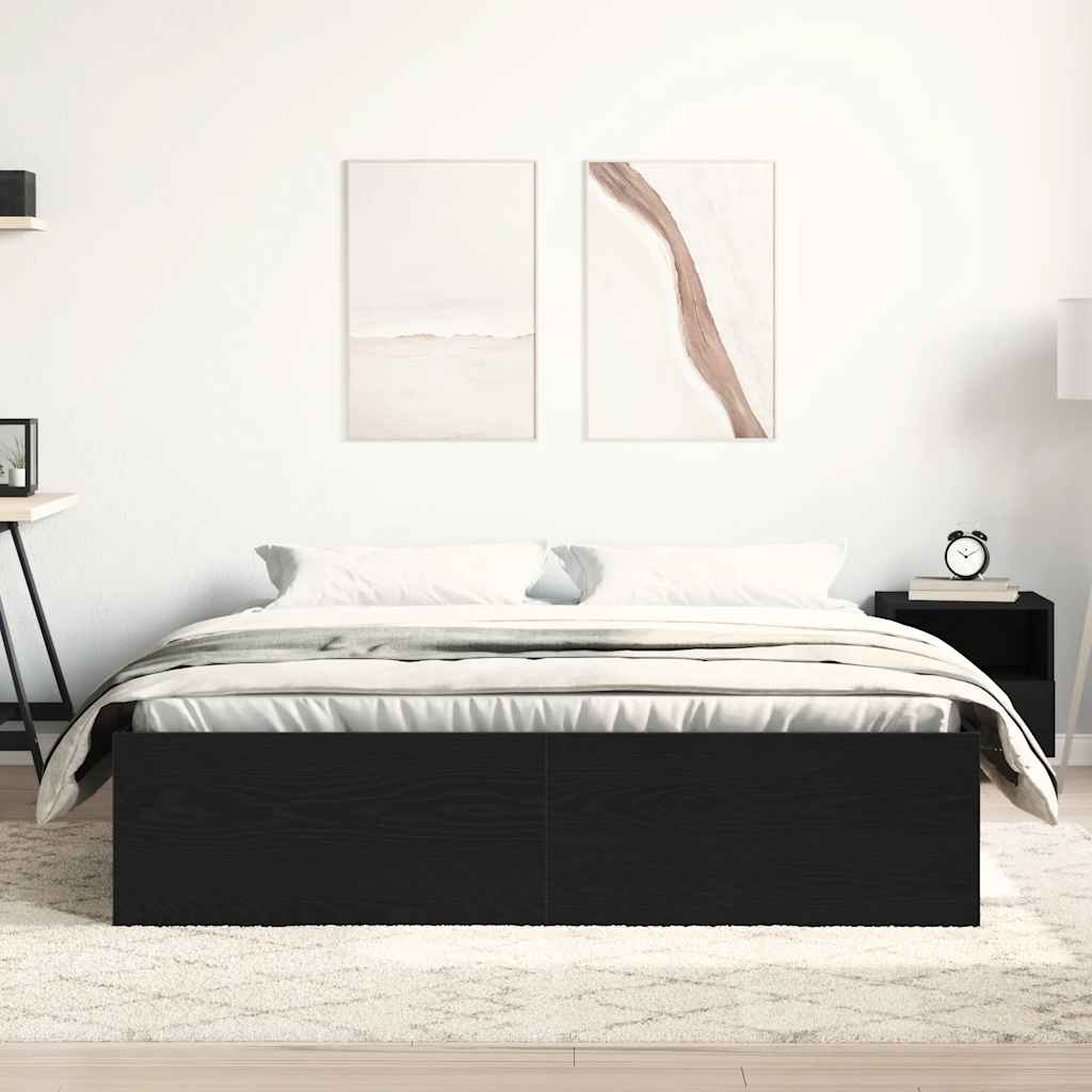 Bedframe zonder matras 150x200 cm bewerkt hout zwart eikenkleur