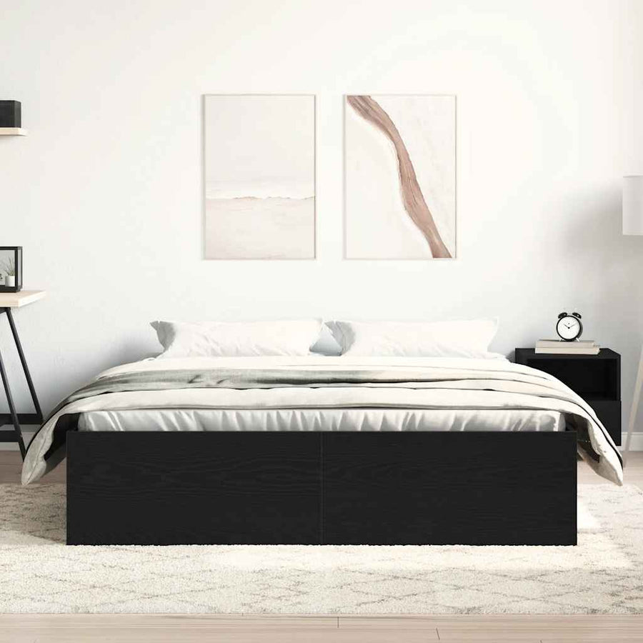 Bedframe zonder matras 150x200 cm bewerkt hout zwart eikenkleur