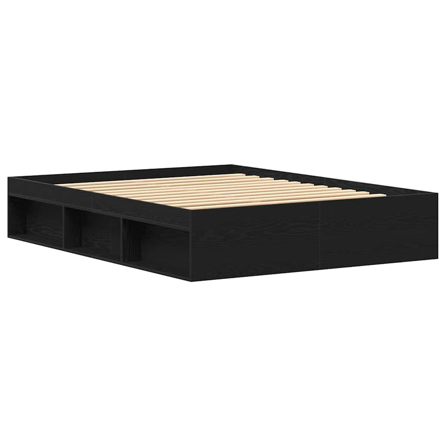 Bedframe zonder matras 150x200 cm bewerkt hout zwart eikenkleur
