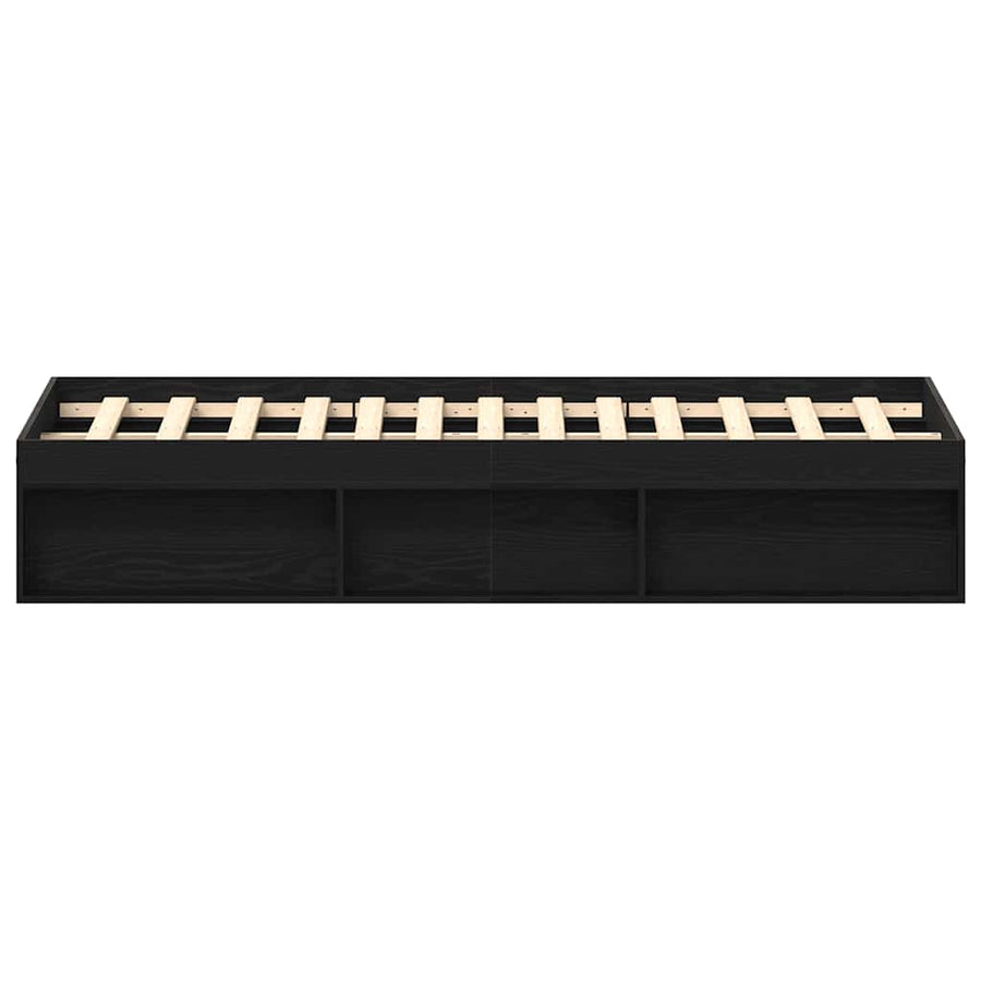 Bedframe zonder matras 150x200 cm bewerkt hout zwart eikenkleur