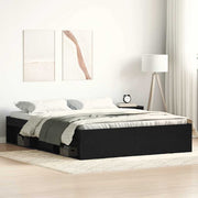 Bedframe 150x200 cm bewerkt hout zwart eiken