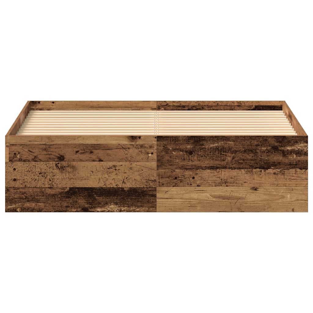 Bedframe zonder matras bewerkt 135x190 cm bewerkt hout oud