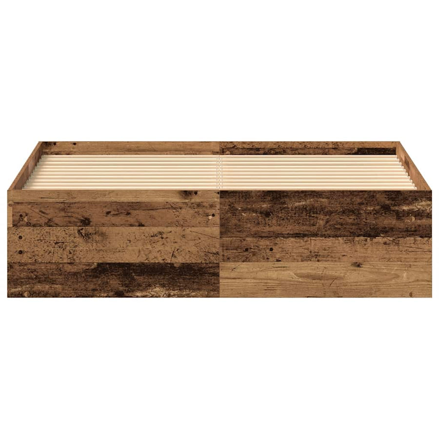 Bedframe zonder matras bewerkt 135x190 cm bewerkt hout oud