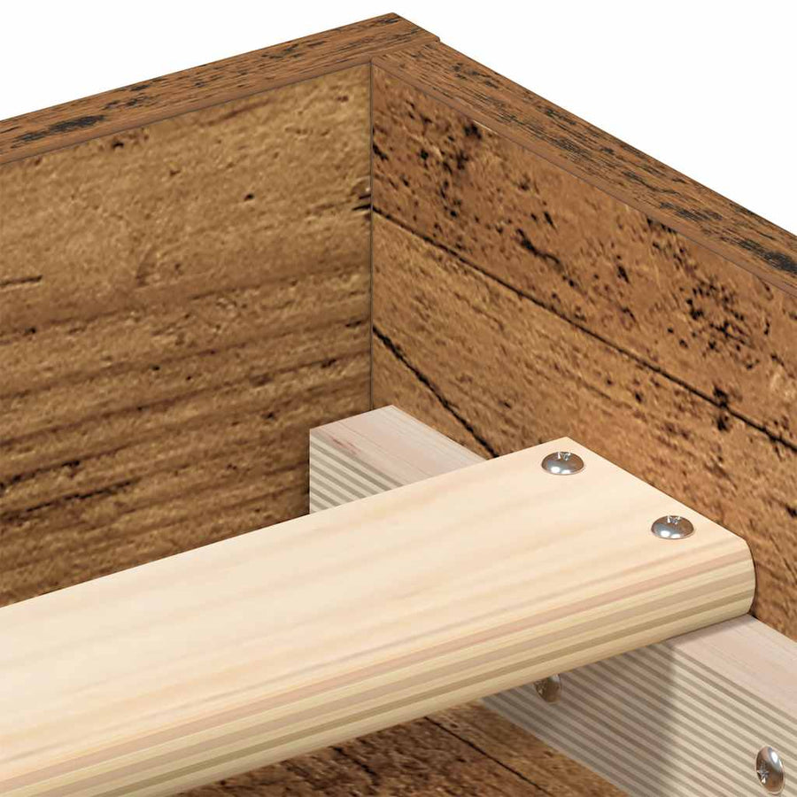 Bedframe zonder matras bewerkt 135x190 cm bewerkt hout oud