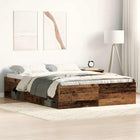 Bed frame without mattress processed 135x190 cm processed wood old