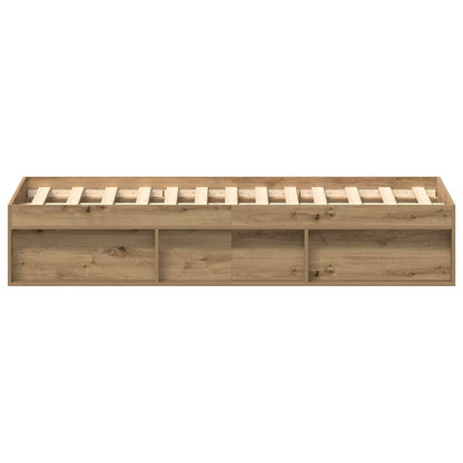 Bedframe zonder matras spaanplaat artisanaal eikenkleurig