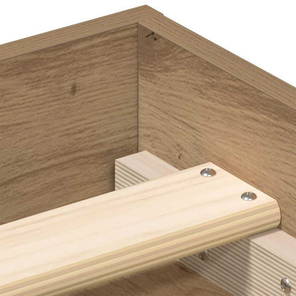 Bedframe zonder matras spaanplaat artisanaal eikenkleurig