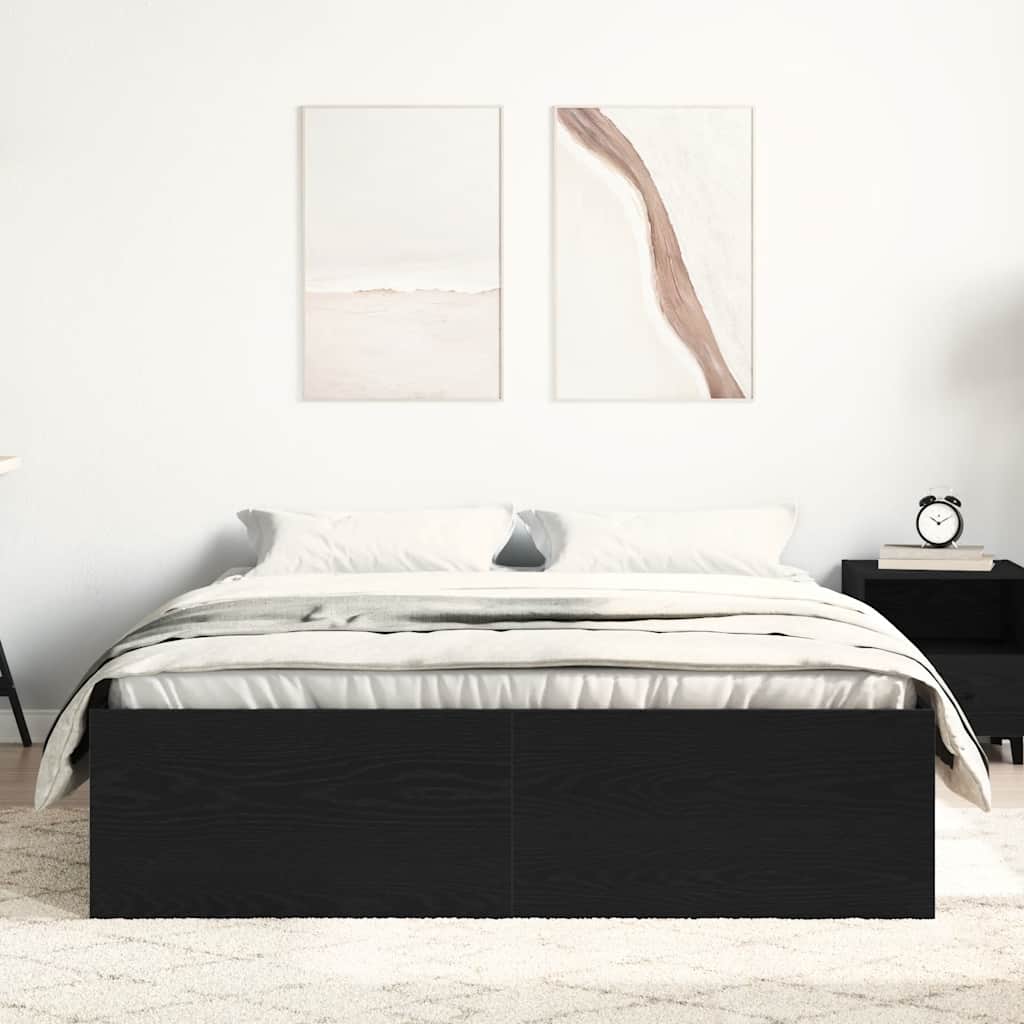 Bedframe zonder matras 135x190 cm bewerkt hout zwart eikenkleur