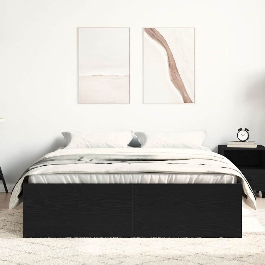 Bedframe zonder matras 135x190 cm bewerkt hout zwart eikenkleur
