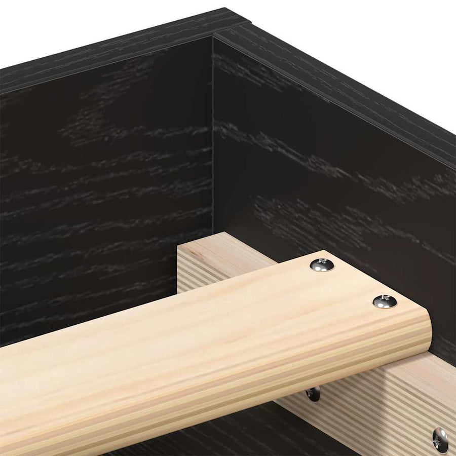Bedframe zonder matras 135x190 cm bewerkt hout zwart eikenkleur