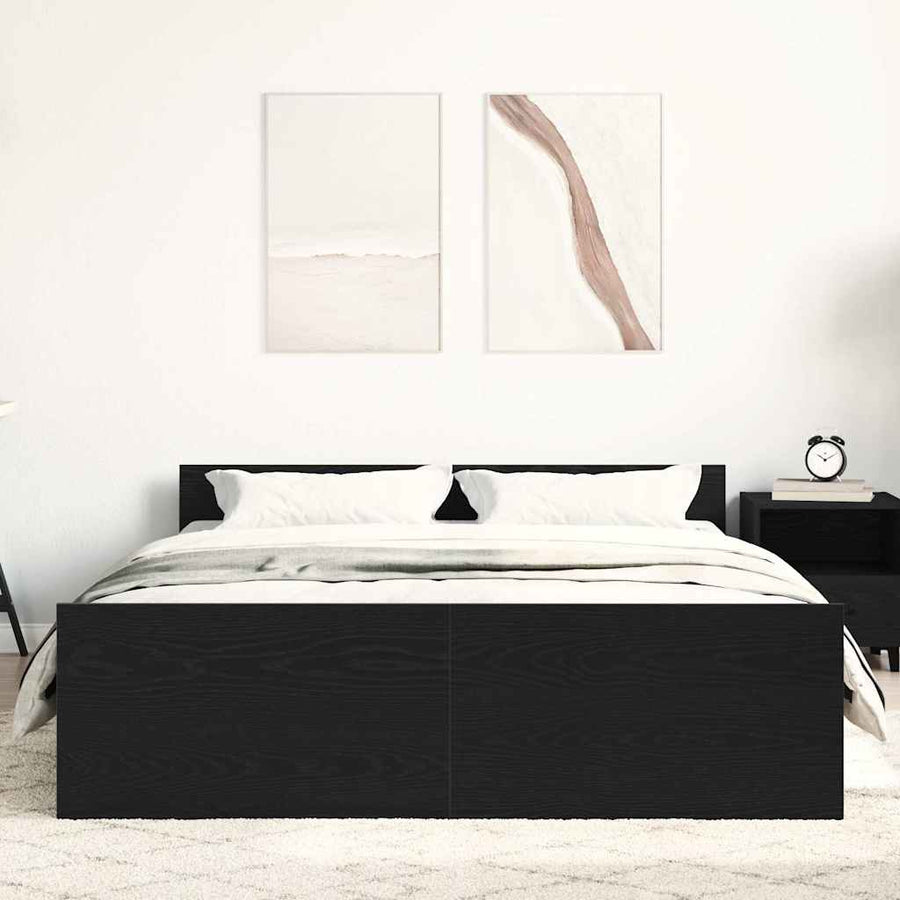Bedframe zonder matras 120x200 cm bewerkt hout zwart eikenkleur