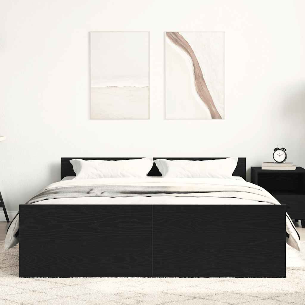 Bedframe zonder matras 140x200 cm bewerkt hout zwart eikenkleur
