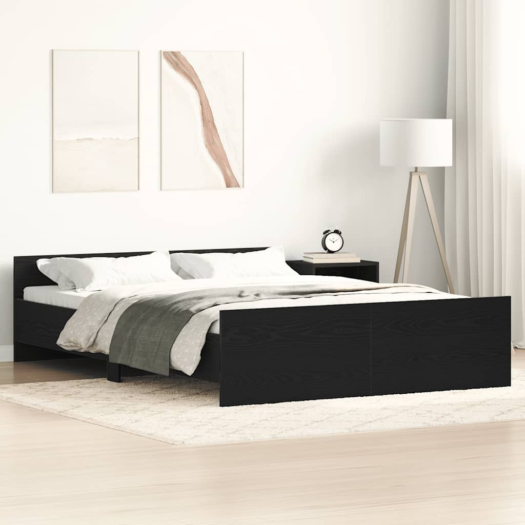 Bedframe zonder matras 140x200 cm bewerkt hout zwart eikenkleur