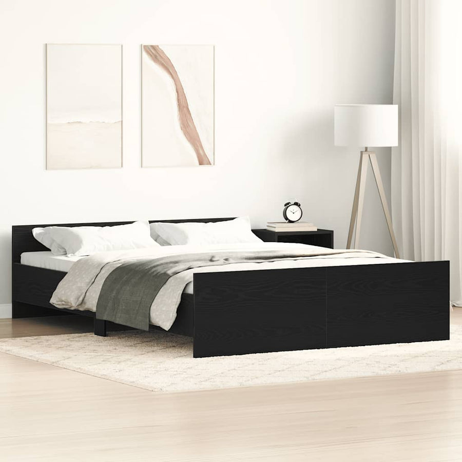 Bedframe zonder matras 140x200 cm bewerkt hout zwart eikenkleur