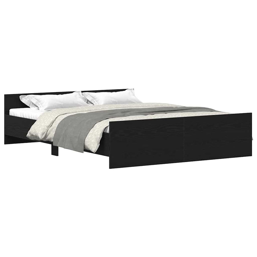 Bedframe zonder matras 150x200 cm bewerkt hout zwart eikenkleur