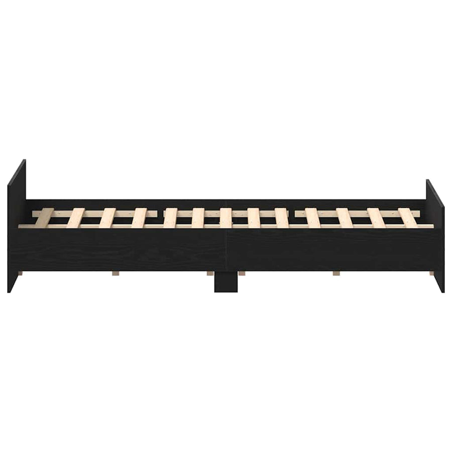 Bedframe zonder matras 150x200 cm bewerkt hout zwart eikenkleur