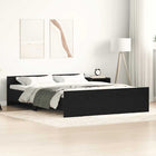 Bedframe 150x200 cm bewerkt hout zwart eiken