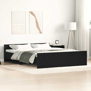 Bedframe 150x200 cm bewerkt hout zwart eiken