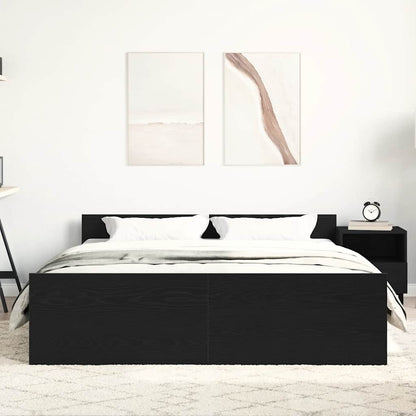 Bedframe zonder matras 160x200 cm bewerkt hout zwart eikenkleur