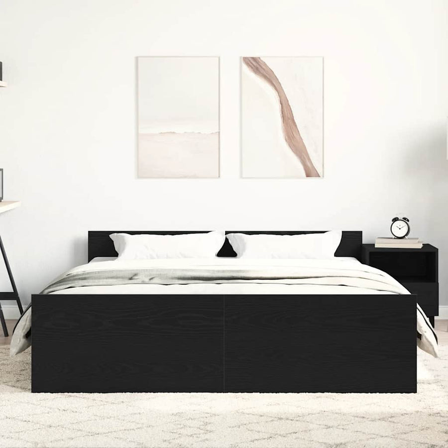 Bedframe zonder matras 160x200 cm bewerkt hout zwart eikenkleur