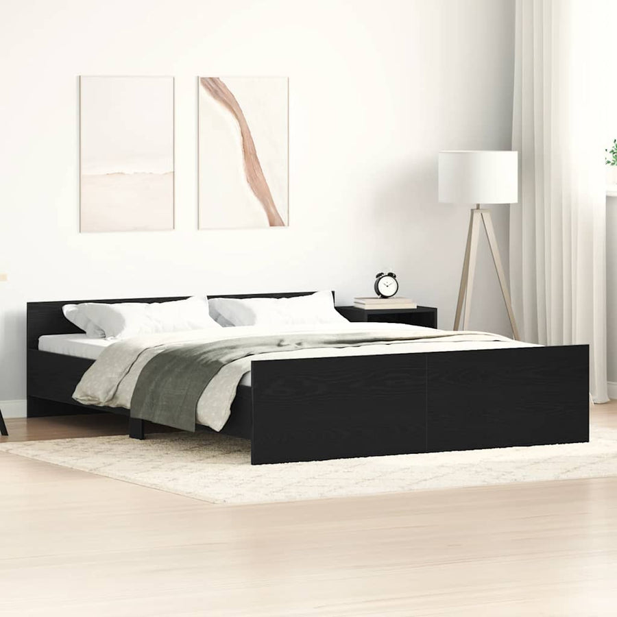Bedframe zonder matras 160x200 cm bewerkt hout zwart eikenkleur