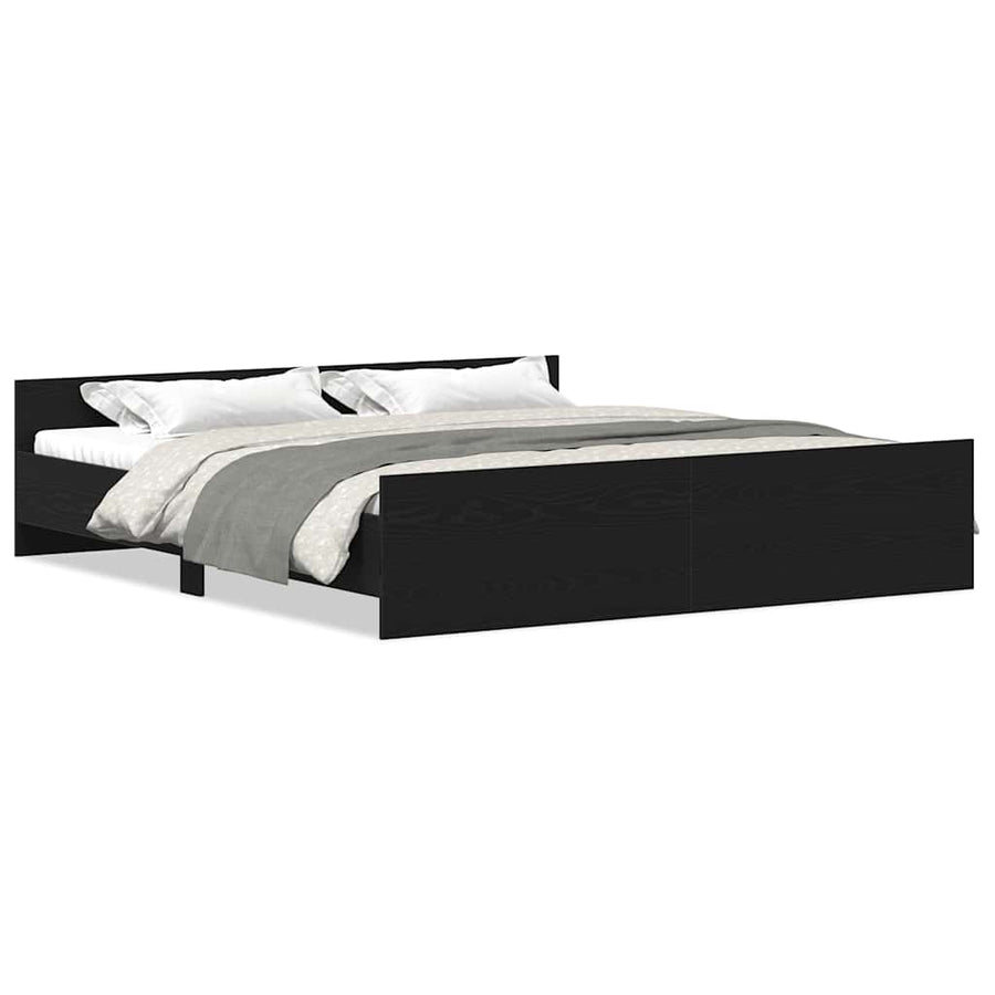 Bedframe zonder matras 180x200 cm bewerkt hout zwart eikenkleurig