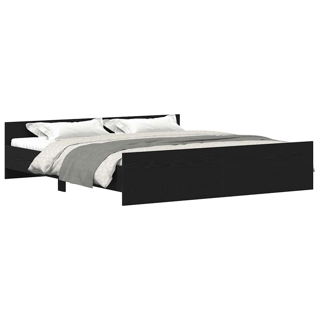 Bedframe zonder matras 180x200 cm bewerkt hout zwart eikenkleurig