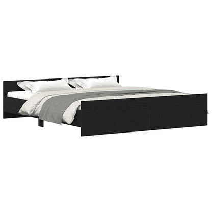 Bedframe zonder matras 180x200 cm bewerkt hout zwart eikenkleurig