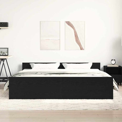Bedframe zonder matras 180x200 cm bewerkt hout zwart eikenkleurig