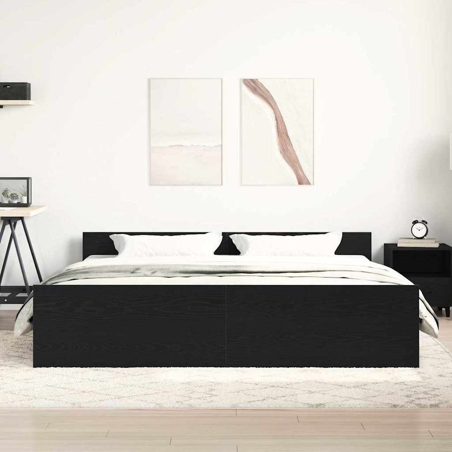 Bedframe zonder matras 180x200 cm bewerkt hout zwart eikenkleurig