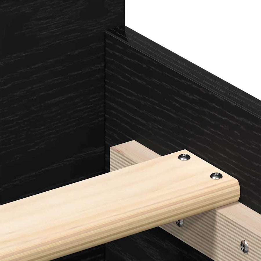Bedframe zonder matras 180x200 cm bewerkt hout zwart eikenkleurig