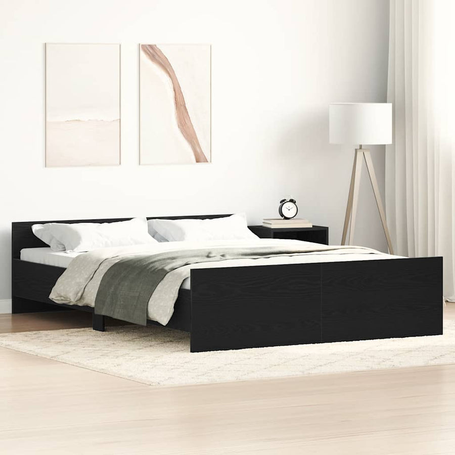 Bedframe zonder matras 120x190 cm bewerkt hout zwart eikenkleur