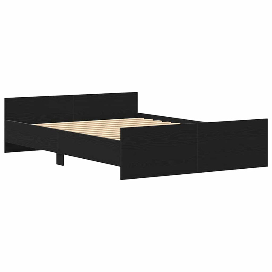 Bedframe zonder matras 140x190 cm bewerkt hout zwart eikenkleur