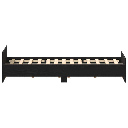 Bedframe zonder matras 140x190 cm bewerkt hout zwart eikenkleur