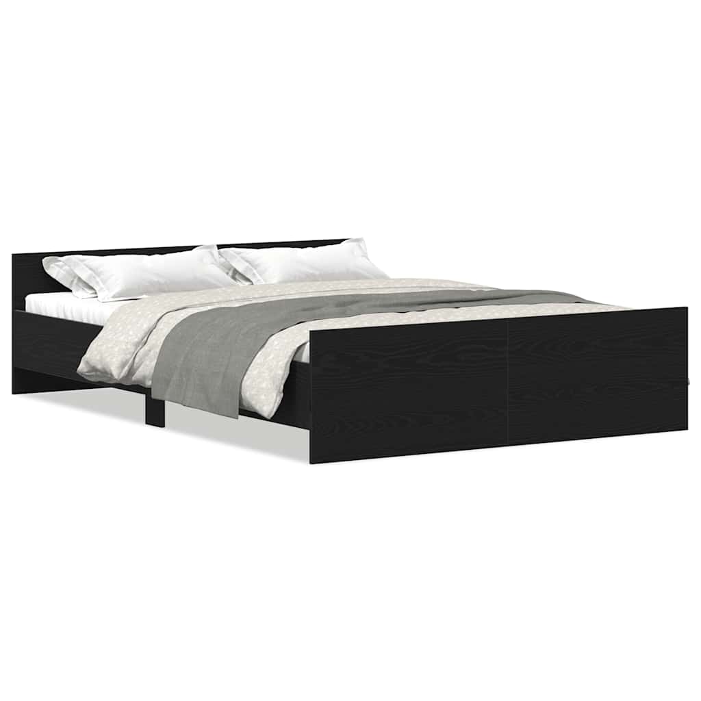 Bedframe zonder matras 135x190 cm bewerkt hout zwart eikenkleur