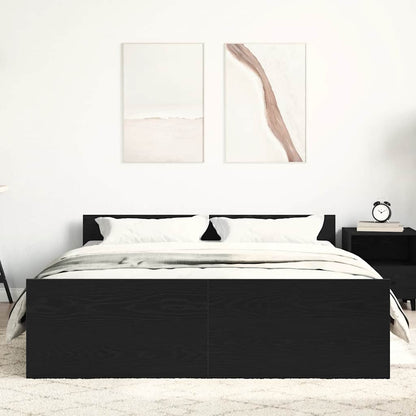 Bedframe zonder matras 135x190 cm bewerkt hout zwart eikenkleur