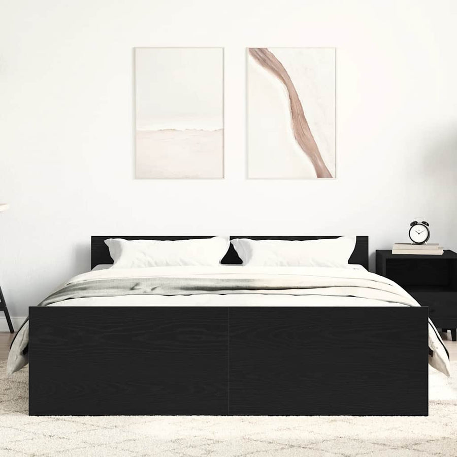 Bedframe zonder matras 135x190 cm bewerkt hout zwart eikenkleur