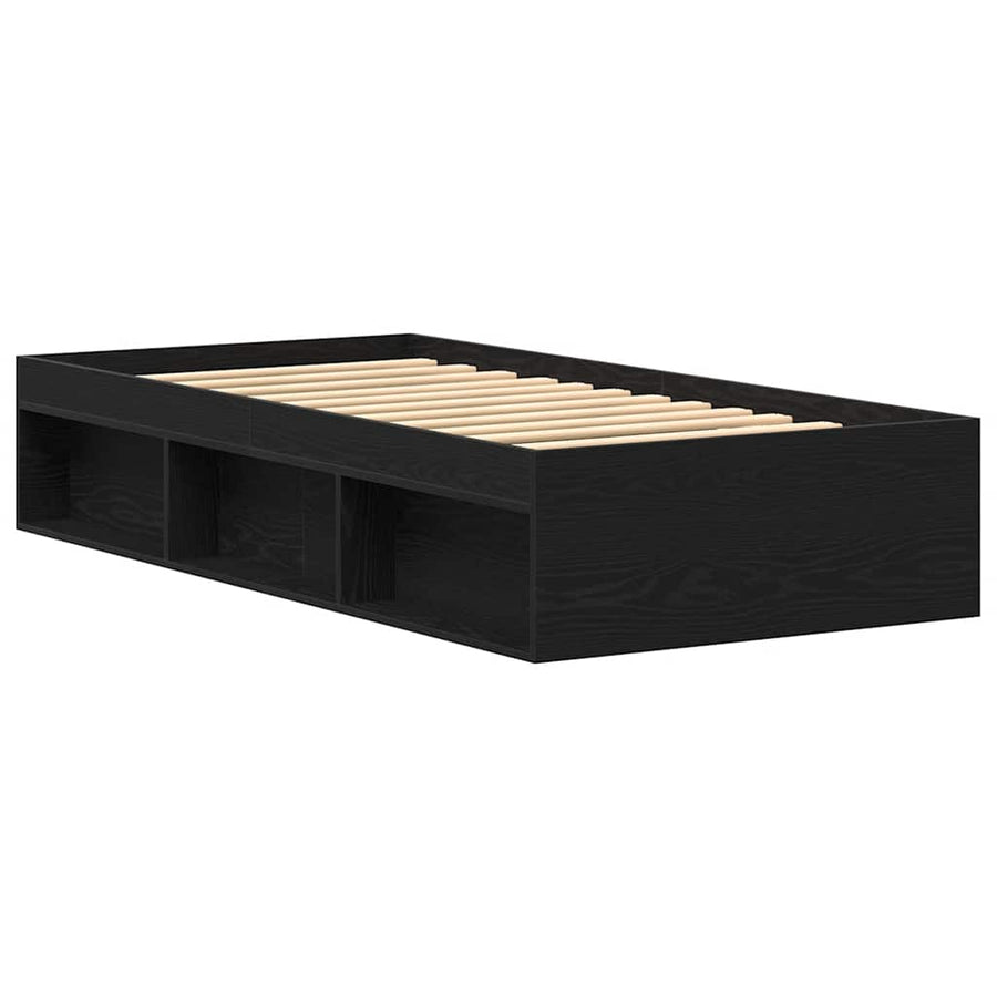 Bedframe zonder matras 90x200 cm spaanplaat zwart eikenkleurig