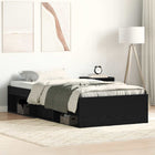 Bed frame without mattress 90x200 cm particle board black oak-coloured